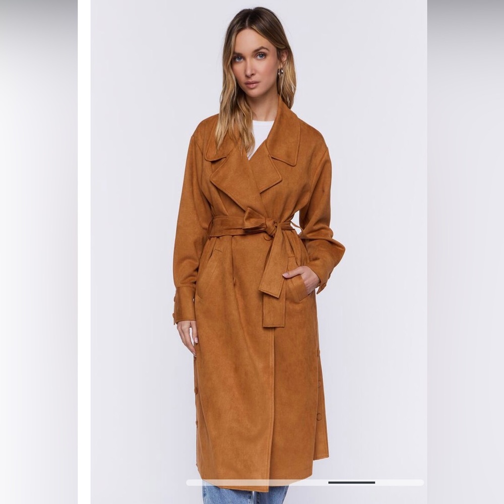 Camel trench coat, Medium. NWT